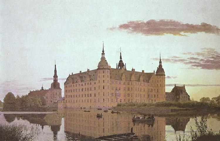 Christen Kobke Schlob Frederiksborg im Abendlicht oil painting picture